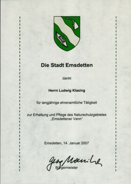 Ehrenamt Klasing 2007