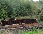 Nachgebauter Torfstich mit Torf aus dem Teufelsmoor-L. Klasing