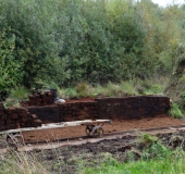 Nachgebauter Torfstich mit Torf aus dem Teufelsmoor-L. Klasing